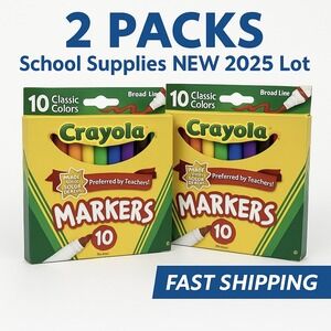 2 Packs Crayola Broad Line Markers — 10 ct Classic Colors,‎ New